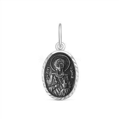Иконка из чернёного серебра с алмазной огранкой - Мария 925 пробы 6-037а
