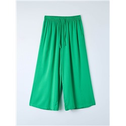 Однотонные брюки-палаццо Изумрудно-зеленый