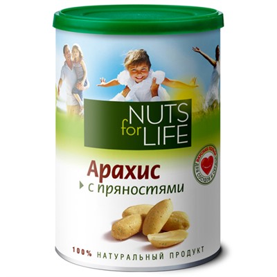 Арахис с пряностями Nuts for life, 115 г