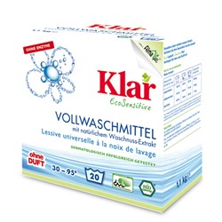 Стиральный порошок на мыльном орехе для белого и прочноокрашенного белья без отдушек и без красителей ЭКО Klar, 1.1 кг