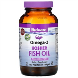 Bluebonnet Nutrition, Omega-3 Kosher Fish Oil, 120 Vegetarian Softgels