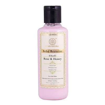 Khadi Rose & Honey Mosturizer SLS & Paraben Free/ Кхади Увлажняющий лосьон Роза и Мед без СЛС 210мл