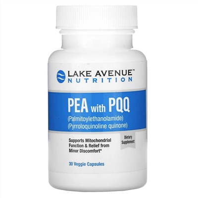 Lake Avenue Nutrition, ПЭА 600 мг, PQQ 20 мг, 30 растительных капсул