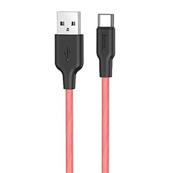 Кабель USB - Type-C Hoco X21 Plus Silicone  100см 3A  (black/red)