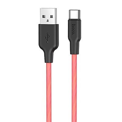 Кабель USB - Type-C Hoco X21 Plus Silicone  100см 3A  (black/red)