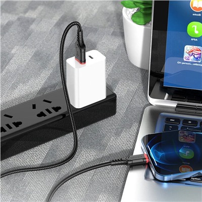 Кабель USB - Apple lightning Borofone BX67  100см 2,4A  (black)