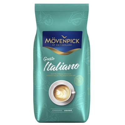 Кофе MOVENPICK CAFFE CREMA GUSTO ITALIANO Зерно 1000 гр., 90% Арабика 10% Робуста (Закончился срок годности 03/2024)