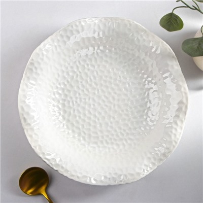 Тарелка керамическая обеденная «Воздушность», 1,1 л, d=28 см, цвет белый