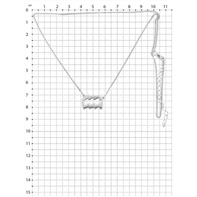 Колье из родированного серебра - Водолей