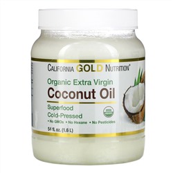 California Gold Nutrition, органическое холоднопрессованное кокосовое масло экстра класса, 1,6 л (54 жидк. унции)
