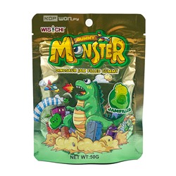 Мармеладные конфеты с начинкой Динозавры Monster 4D Wischi, Китай, 50 г