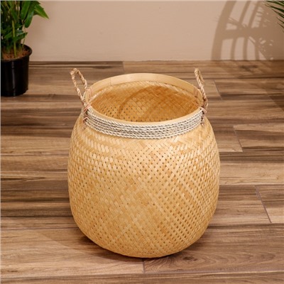 Корзина плетёная, из бамбука 40х40х40 см