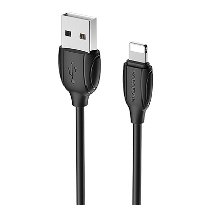 Кабель USB - Apple lightning Borofone BX19 (повр. уп)  100см 2,4A  (black)