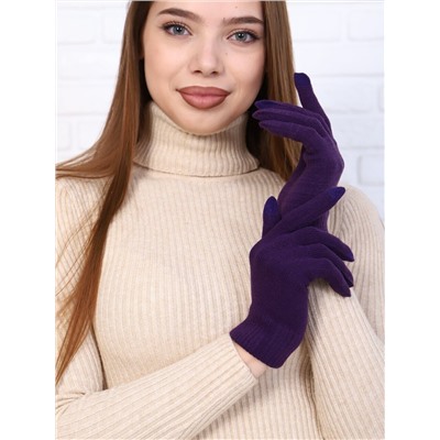 Перчатки женские, теплые, безразмерные, сенсорные, цвет фиолетовый, арт.56.0218