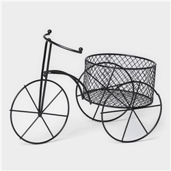 Подставка для цветов Доляна «Велосипед», d=8 см, 18×10×13 см, цвет чёрный