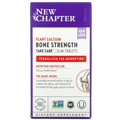 New Chapter, Bone Strength Take Care, добавка для укрепления костей, 180 маленьких растительных таблеток