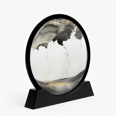 Песочные часы-картина  "Каракум", d-26 см, антистресс, песок черный