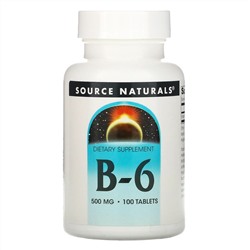 Source Naturals, В6, 500 мг, 100 таблеток