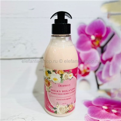 Лосьон для тела с экстрактом розы Deoproce Milky Relaxing Body Lotion Cotton Rose 500ml (78)