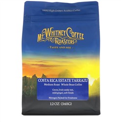 Mt. Whitney Coffee Roasters, коста-риканская платнация Тарразу, средняя обжарка, цельнозерновой кофе, 340 г (12 унций)