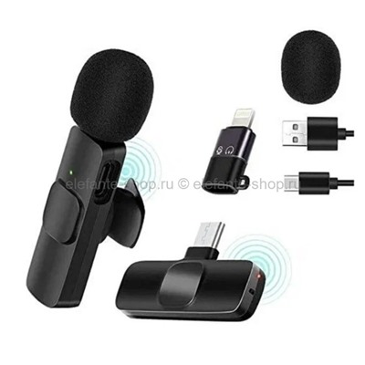 Беспроводной микрофон для смартфона К8 Wireless Microphone Black (15)