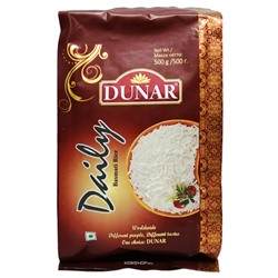 Длиннозерный шлифованный частично пропаренный рис Басмати Daily Dunar, Индия, 500 г Акция