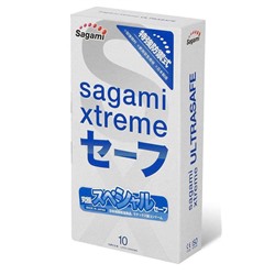 Презервативы Sagami Xtreme Ultrasafe с двойным количеством смазки - 10 шт.