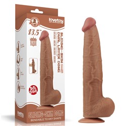 Коричневый фаллоимитатор 13.5 King Sized Sliding Skin Dual Layer Dong - 34 см.