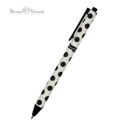 Ручка автоматическая шариковая 0.5мм "ArtClick. Black polka dots" синяя 20-0281/17 Bruno Visconti
