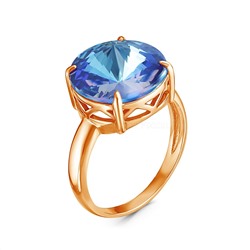 Кольцо из золочёного серебра с кристаллами Swarovski Королевский синий