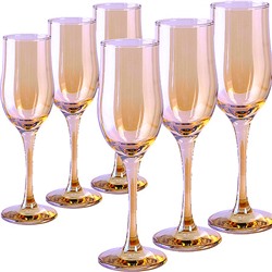 ME160-05 Набор 6-ти бокалов д/шампанского Золотистый мёд 200 мл (х8)