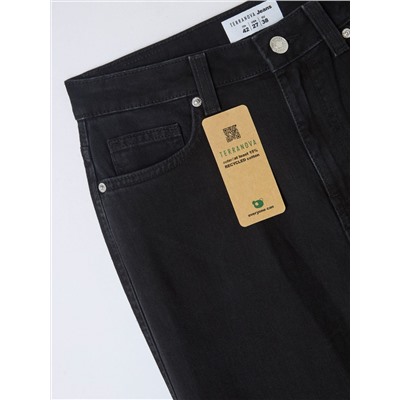 Облегающие джинсы фасона мом «Mom» с высокой линией талии Черный деним