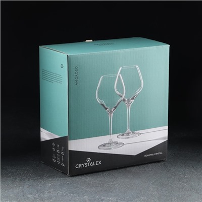 Набор бокалов для вина «Аморосо», 2 шт, 350 мл, хрустальное стекло