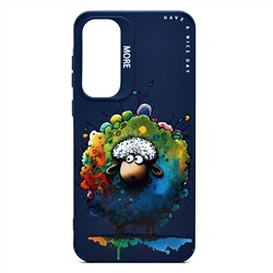 Чехол-накладка - SC335 для "Samsung Galaxy A55"  (овечка) (dark blue) (232913)