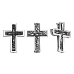 Крест из чернёного серебра - 3 см