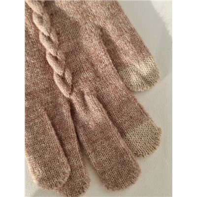 Перчатки женские, тёплые, сенсорные, цвет песочный, арт.56.1179