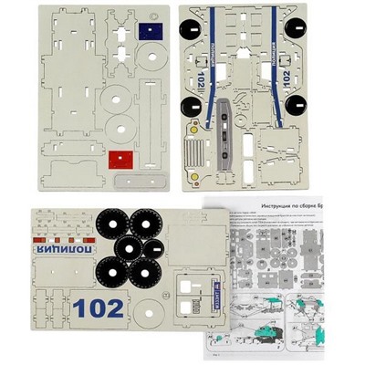 Конструктор деревянный «Бронемашина. Полиция», 57 деталей