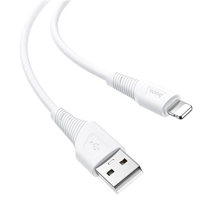 Кабель USB - Apple lightning Hoco X58 Airy silicone  100см 2,4A  (white)