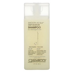 Giovanni, Smooth As Silk, шампунь для интенсивного увлажнения, для поврежденных волос, 60 мл (2 жидк. унции)