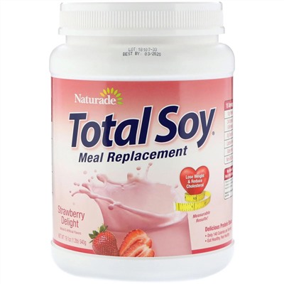 Naturade, Total Soy, Заменитель пищи, Клубничное наслаждение, 19,1 унц. (540 г)