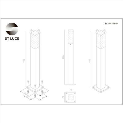 SL101.705.01 Светильник уличный наземный ST-Luce Серый/Белый LED 1*3W 4000K