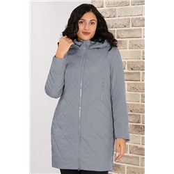 Куртка женская длинная демисезонная голубого цвета на молнии