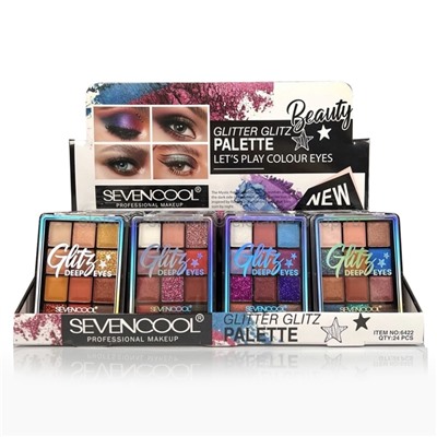 Набор из четырех палеток теней SevenCool Glitter Glitz Deep Eyes Palette No:6422 (106)