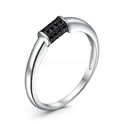 Кольцо из серебра с фианитами родированное К-4047рч216