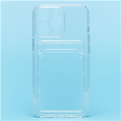Чехол-накладка - SC276 с картхолдером для "Apple iPhone 13 Pro" (transparent)