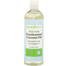 Sky Organics, 100% чистое фракционированное кокосовое масло, 473 мл (16 жидких. унций)
