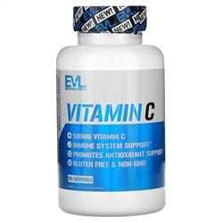 EVLution Nutrition, Vitamin C, 500 mg, 90 Capsules