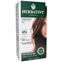 Herbatint, Перманентная гель-краска для волос, 4N, каштан, 135 мл