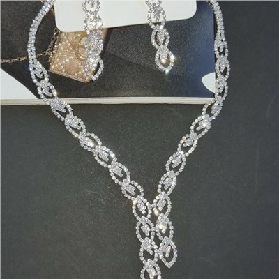 Комплект ожерелье и серьги с цирконом, 54165,арт. 017.043