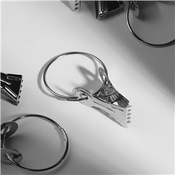Кольцо для карниза с зажимами d-30/33мм 20шт серебряный 7878804